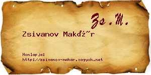 Zsivanov Makár névjegykártya